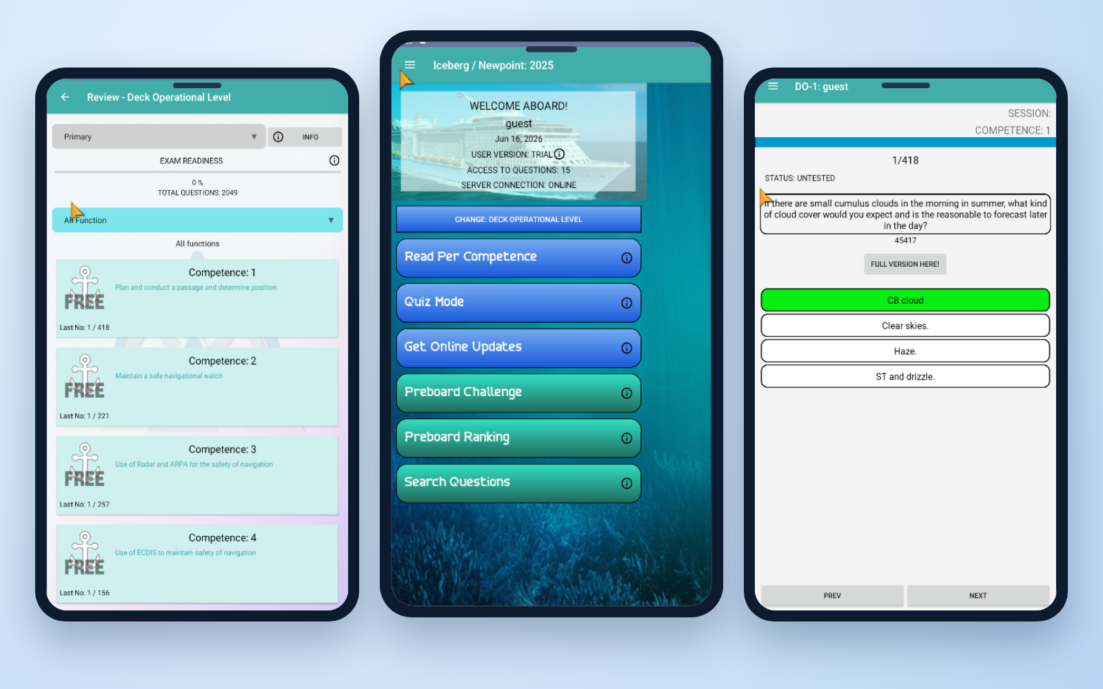 Maritime Review & Training App — Iceberg – Deck & Engine Review