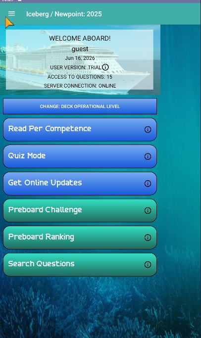Maritime Review & Training App — Home Menu